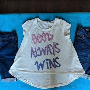 3 pc set girls size 10/12 - bermuda shorts & shirt